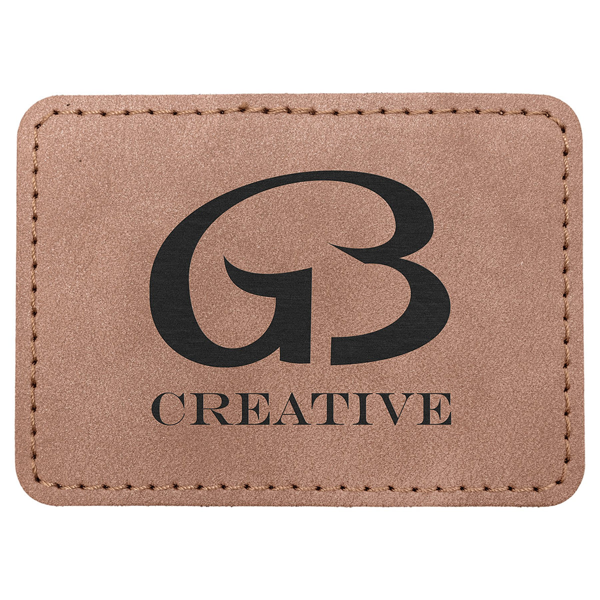 Engraved Creekside Rectangle Leatherette Patch with Kota Pro Adhesive - Blush / 3 1/2 x 2 1/2 in
