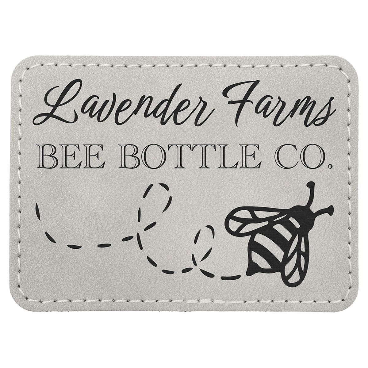 Engraved Creekside Rectangle Leatherette Patch with Kota Pro Adhesive - Light Gray / 3 1/2 x 2 1/2 in