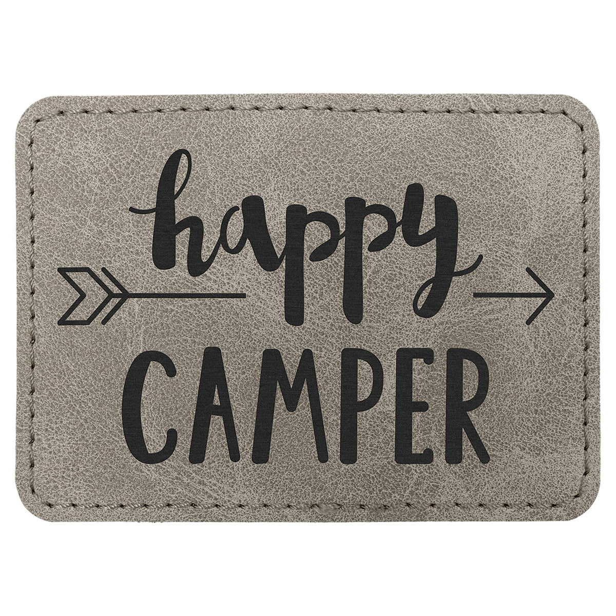 Engraved Creekside Rectangle Leatherette Patch with Kota Pro Adhesive - Gray / 3 1/2 x 2 1/2 in