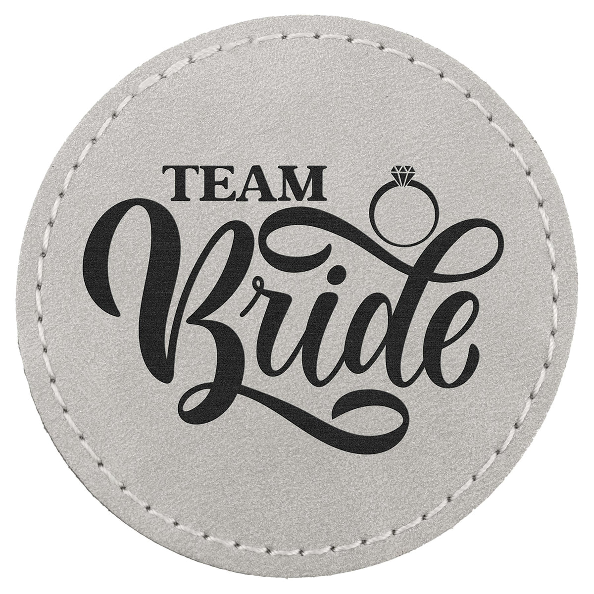 Engraved Creekside Round Leatherette Patch with Kota Pro Adhesive - Light Gray / 2 1/2 in dia.