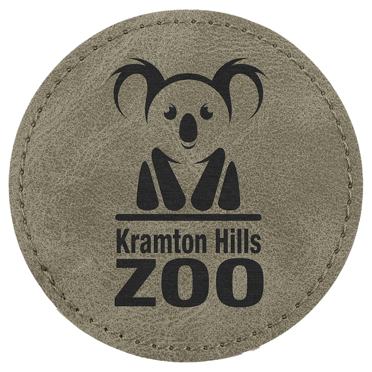 Engraved Creekside Round Leatherette Patch with Kota Pro Adhesive - Light Green / 3 in dia.