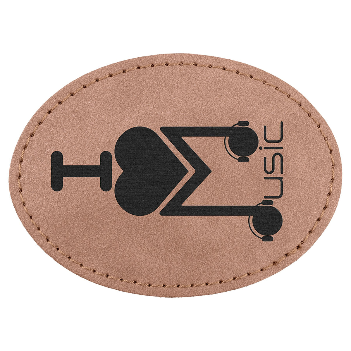 Engraved Creekside Oval Leatherette Patch with Kota Pro Adhesive - Blush / 3 1/2 x 2 1/2 in