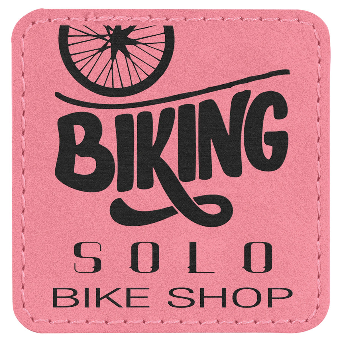 Engraved Square Leatherette Patch with Kota Pro Adhesive - Pink / 2 1/2 x 2 1/2 in