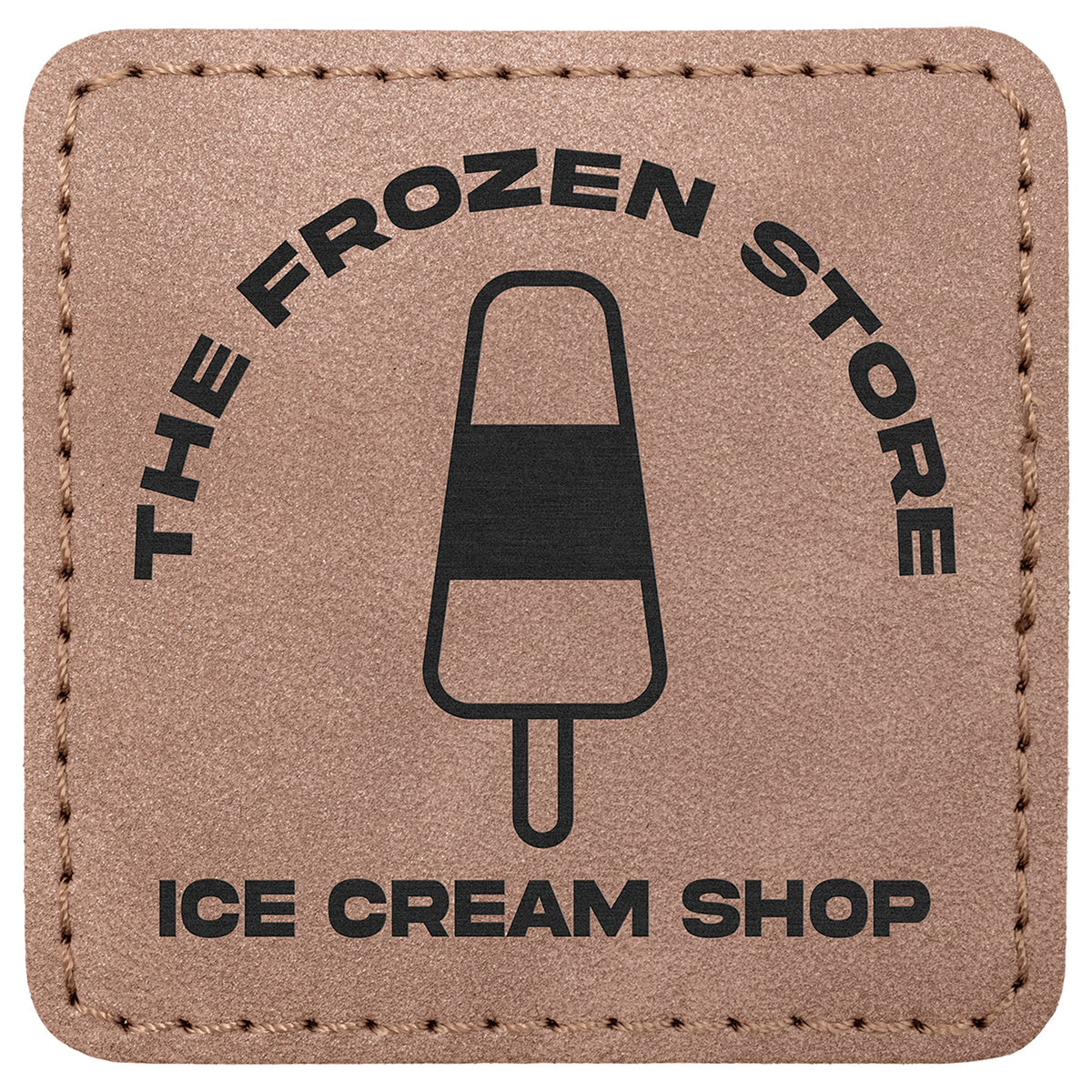 Engraved Creekside Square Leatherette Patch with Kota Pro Adhesive - Blush / 2 1/2 x 2 1/2 in