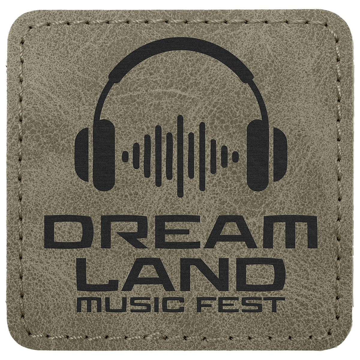 Engraved Creekside Square Leatherette Patch with Kota Pro Adhesive - Light Green / 2 1/2 x 2 1/2 in