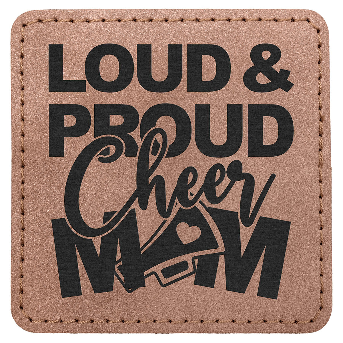 Engraved Creekside Square Leatherette Patch with Kota Pro Adhesive - Blush / 3 x 3 in