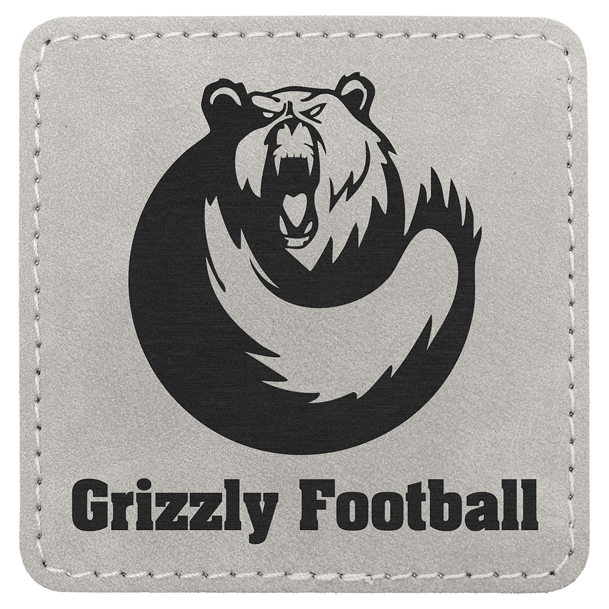 Engraved Creekside Square Leatherette Patch with Kota Pro Adhesive - Light Gray / 3 x 3 in