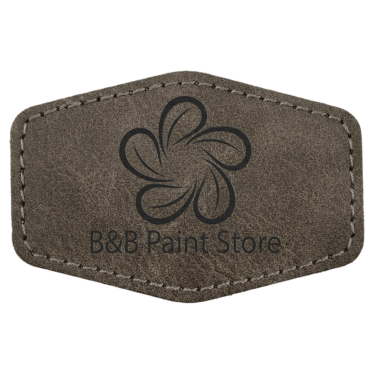 Engraved Creekside Hex Leatherette Patch with Kota Pro Adhesive - Dark Gray / 3 x 2 in