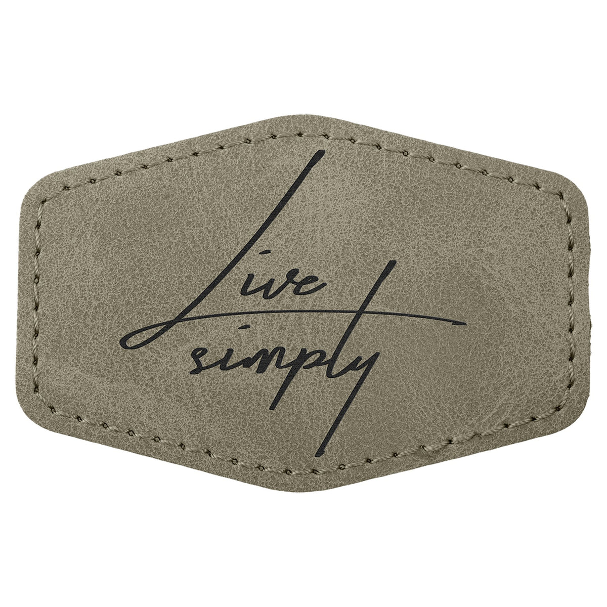 Engraved Creekside Hex Leatherette Patch with Kota Pro Adhesive - Light Green / 3 x 2 in