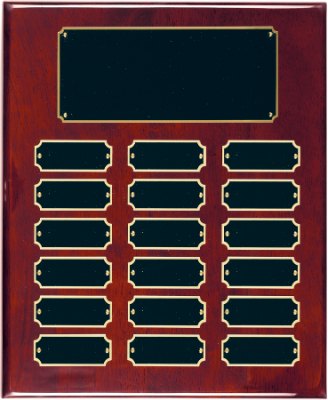 Engraved Piano Finish Perpetual Plaque - Rosewood / 10 1/2 x 13 in (18 plates)