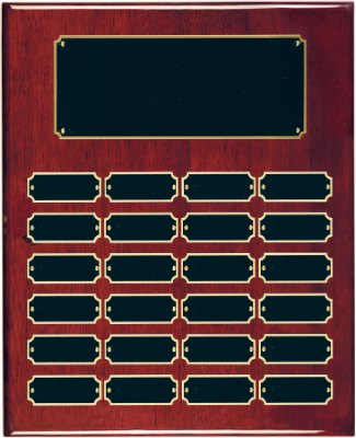 Engraved Piano Finish Perpetual Plaque - Rosewood / 12 x 15 in (24 plates)