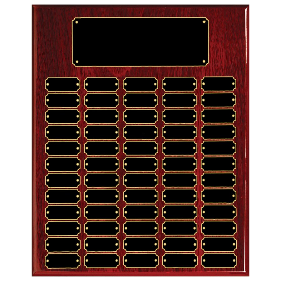 Engraved Piano Finish Perpetual Plaque - Rosewood / 16 x 20 in (60 plates)