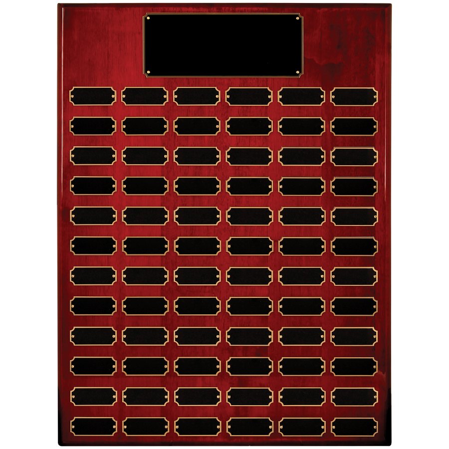 Engraved Piano Finish Perpetual Plaque - Rosewood / 18 x 24 in (72 plates)
