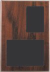 Engraved Cherry Finish Slide-In Frame Plaque - 9 x 13 in (3 1/2 x 5 and 7 x 5 windows)