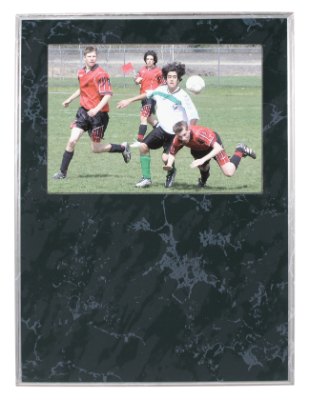 Engraved Black Marble Finish Slide-In Frame Plaque - 9 x 12 in (7 x 5 window)