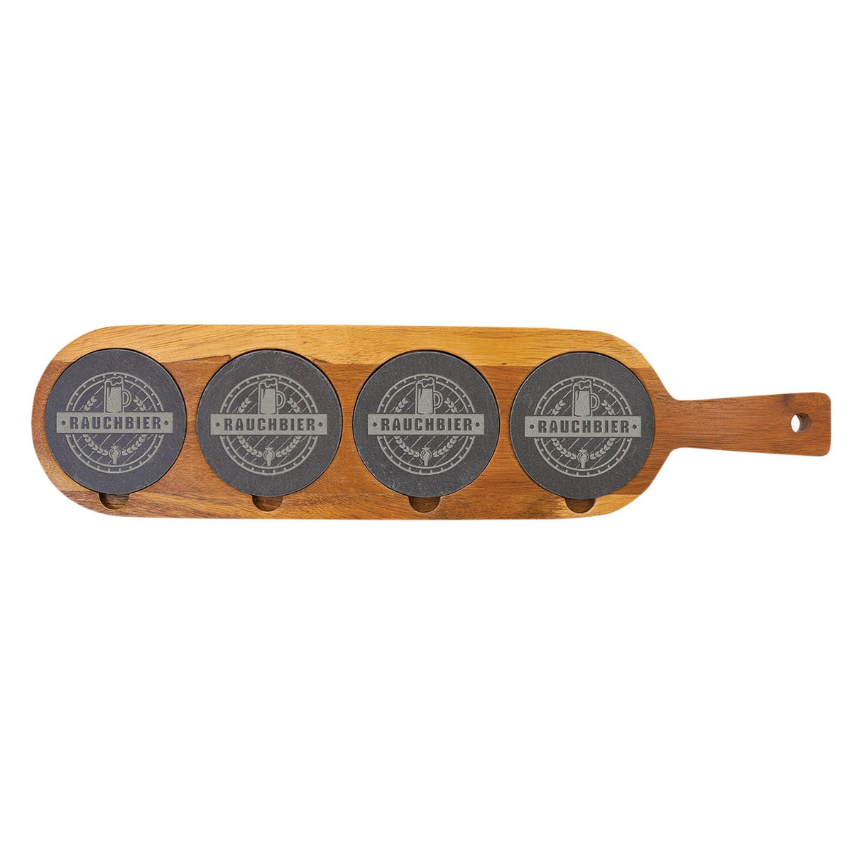 Engraved Acacia Wood and Slate Serving Board