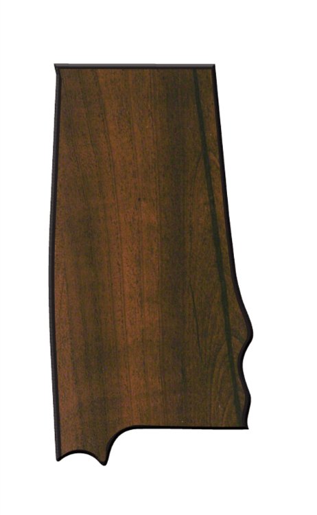 Engraved Walnut Finish Black Edge Alabama State Plaque