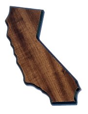Engraved Walnut Finish Black Edge California State Plaque - 5 1/2 x 13 in