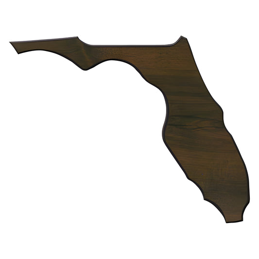 Engraved Walnut Finish Black Edge Florida State Plaque