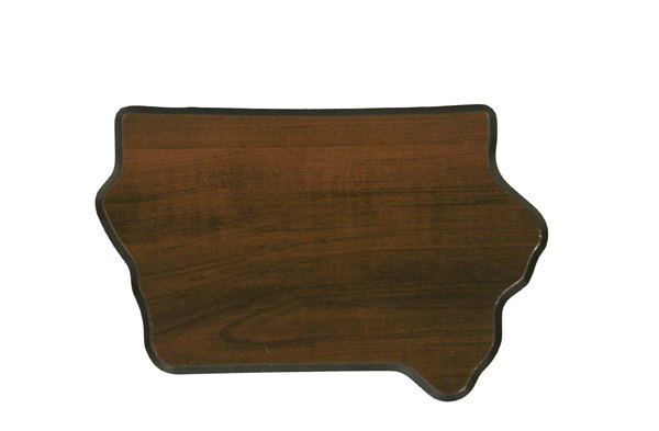 Engraved Walnut Finish Black Edge Iowa State Plaque - 4 3/4 x 7 1/2 in