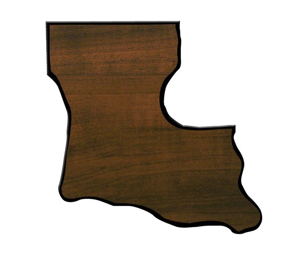 Engraved Walnut Finish Black Edge Louisiana State Plaque - 11 x 11 in