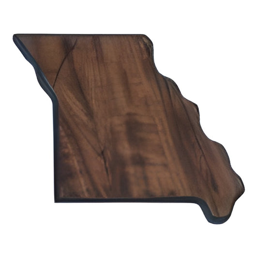 Engraved Walnut Finish Black Edge Missouri State Plaque - 7 x 8 in