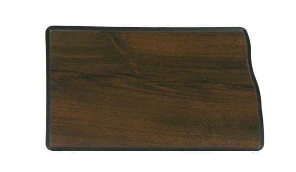 Engraved Walnut Finish Black Edge North Dakota State Plaque - 6 x 10 in