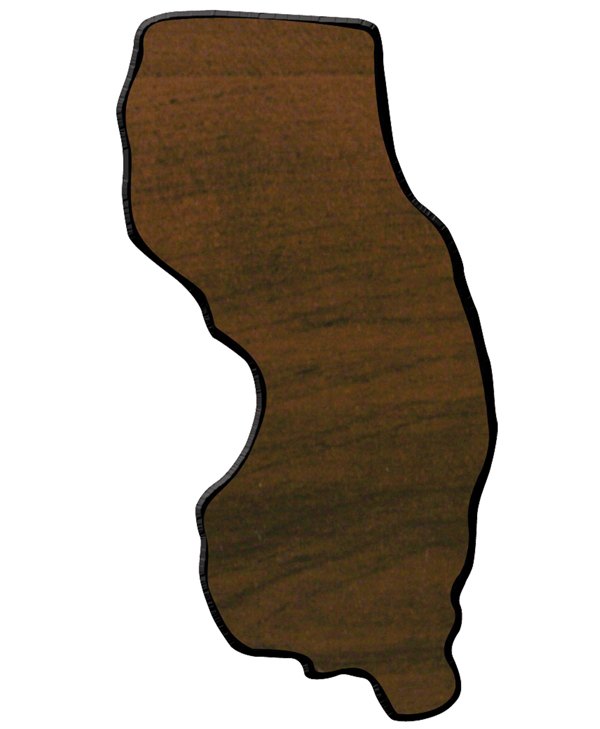Engraved Walnut Finish Black Edge New Jersey State Plaque