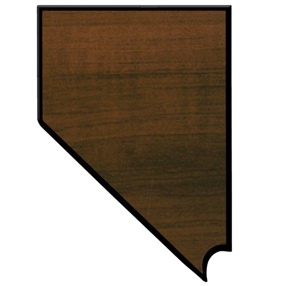 Engraved Walnut Finish Black Edge Nevada State Plaque