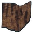 Engraved Walnut Finish Black Edge Ohio State Plaque - 8 1/4 x 9 1/2 in