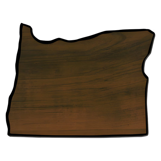 Engraved Walnut Finish Black Edge Oregon State Plaque