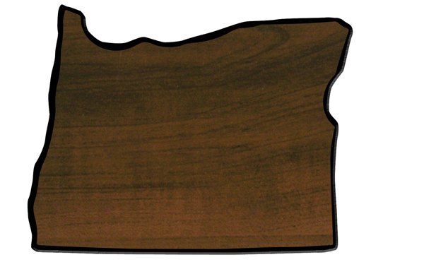 Engraved Walnut Finish Black Edge Oregon State Plaque