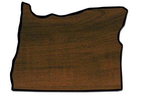 Engraved Walnut Finish Black Edge Oregon State Plaque