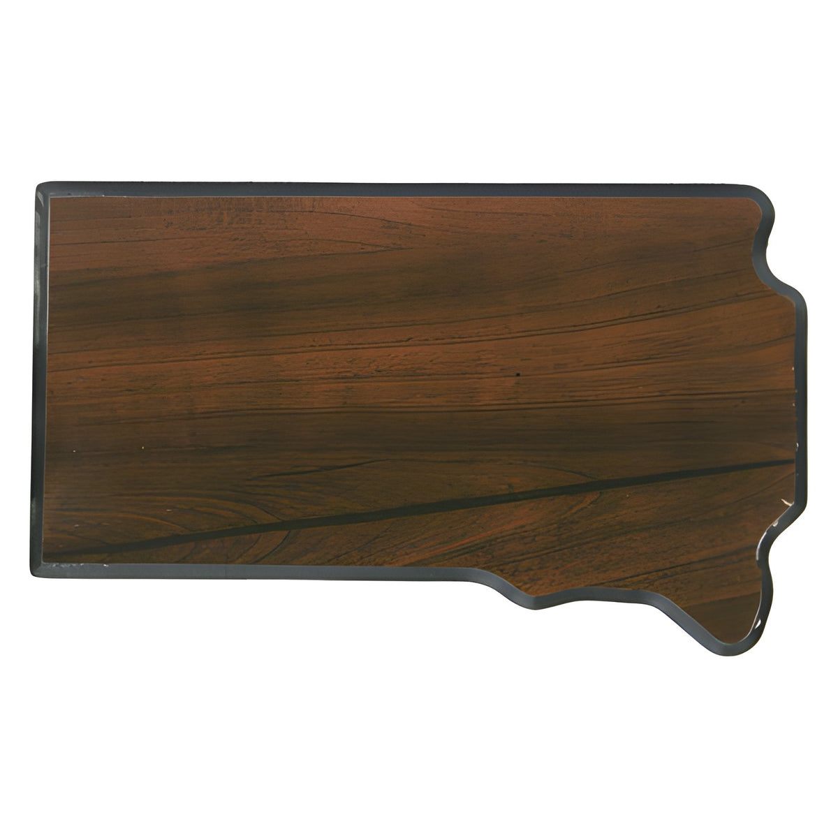 Engraved Walnut Finish Black Edge South Dakota State Plaque - 4 x 7 in