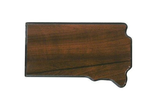 Engraved Walnut Finish Black Edge South Dakota State Plaque - 4 x 7 in