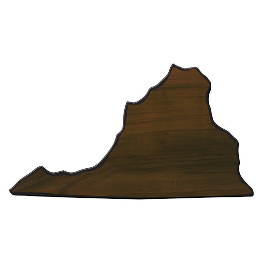 Engraved Walnut Finish Black Edge Virginia State Plaque
