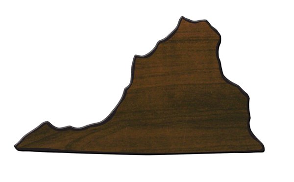 Engraved Walnut Finish Black Edge Virginia State Plaque