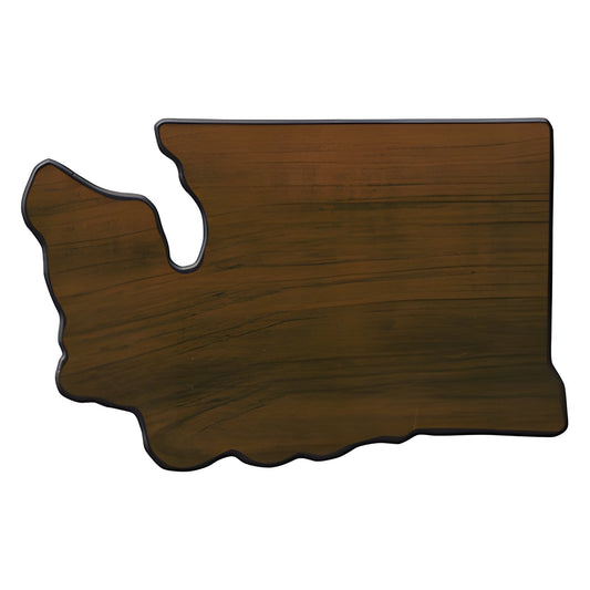 Engraved Walnut Finish Black Edge Washington State Plaque - 6 1/2 x 10 in