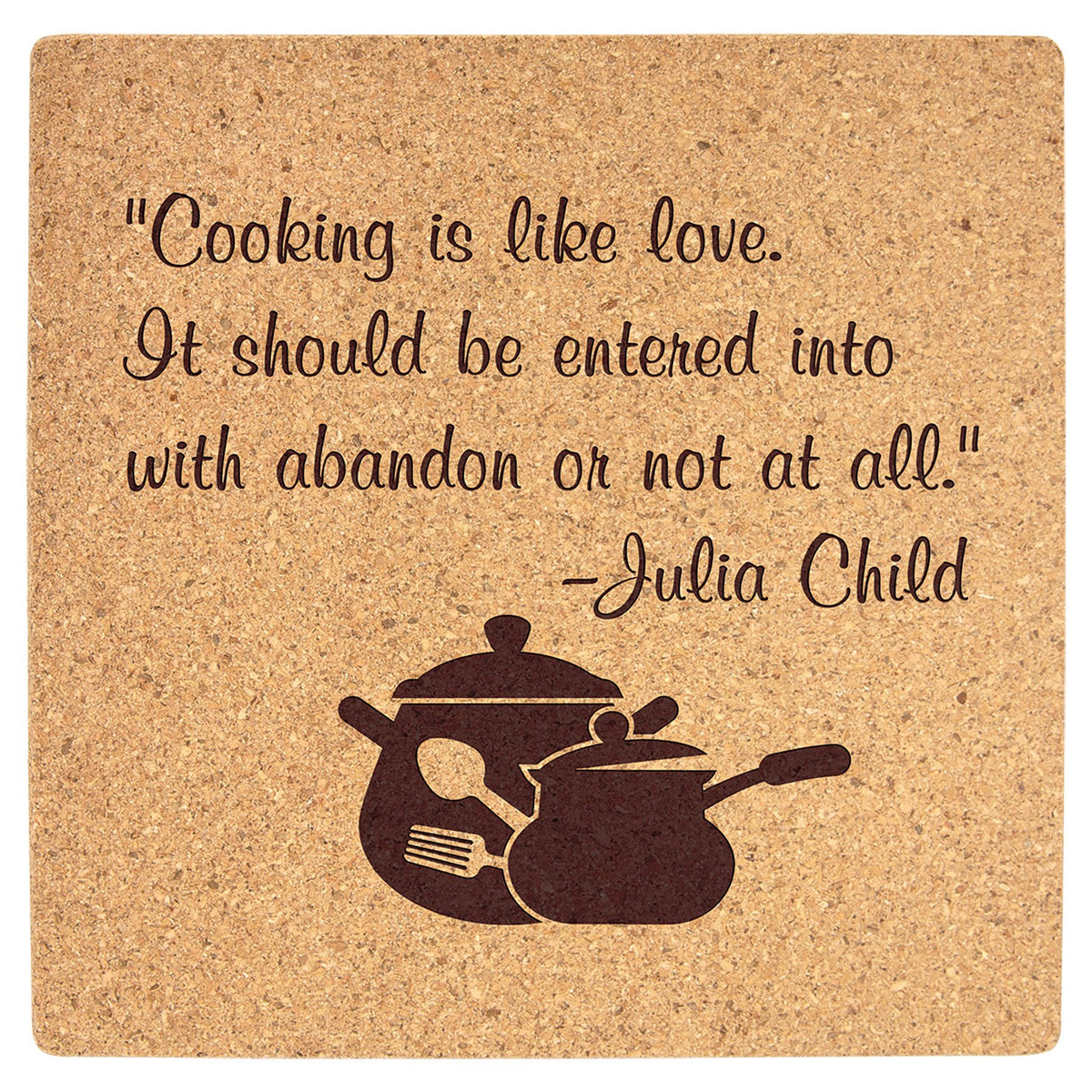 Engraved Square Cork Trivet