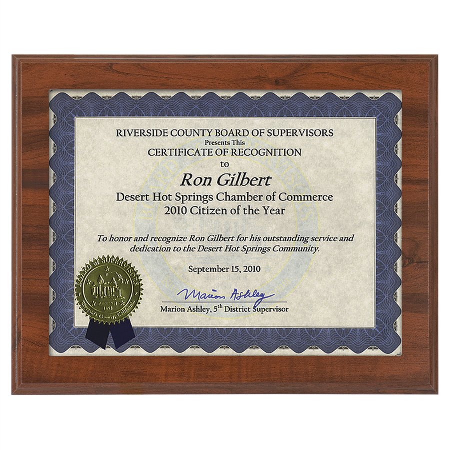 Engraved Value Slide-In Frame Plaque - Cherry / 13 x 10 1/2 in (11 x 8 1/2 window)