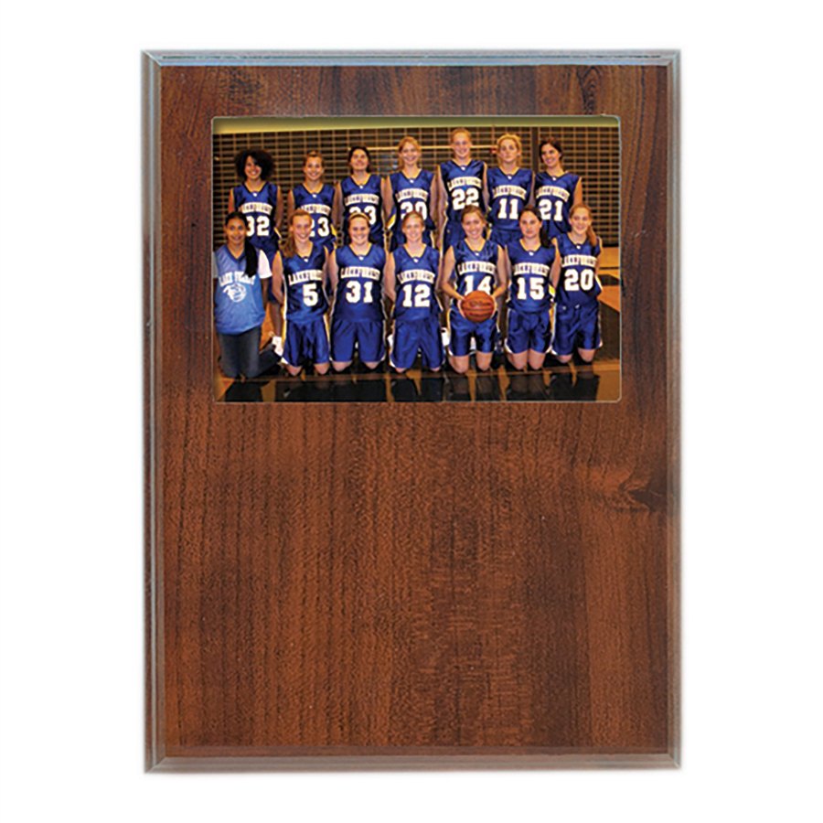Engraved Value Slide-In Frame Plaque - Cherry / 8 x 10 in (6 x 4 window)