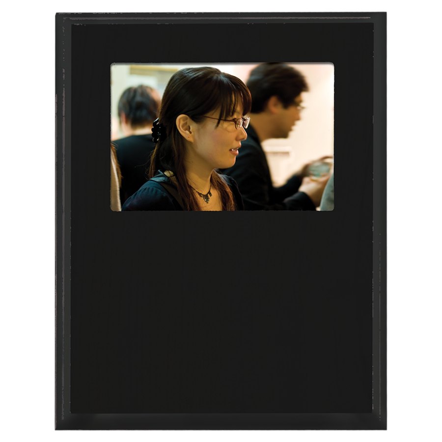 Engraved Value Slide-In Frame Plaque - Matte Black / 7 x 9 in (5 x 3 1/2 window)