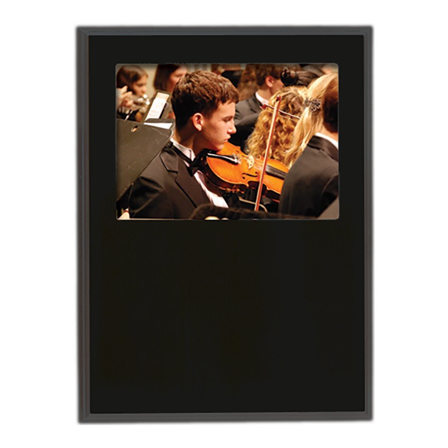 Engraved Value Slide-In Frame Plaque - Matte Black / 9 x 12 in (7 x 5 window)