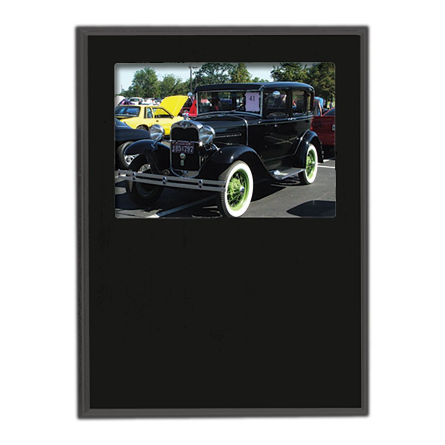 Engraved Value Slide-In Frame Plaque - Matte Black / 8 x 10 in (6 x 4 window)