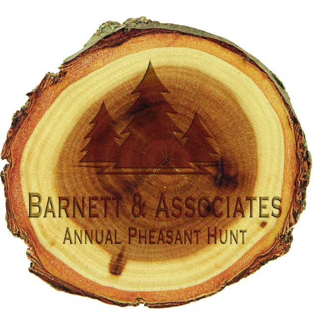 Engraved Old West Log Elmwood Magnet - 3 in dia.