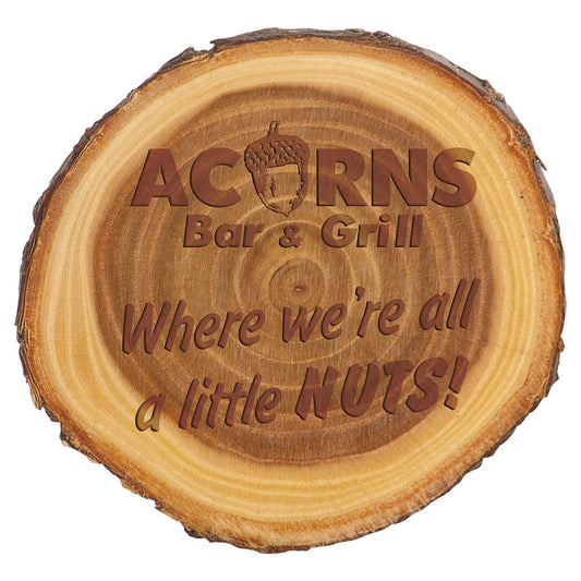 Engraved Old West Log Elmwood Plaque - 7 in
