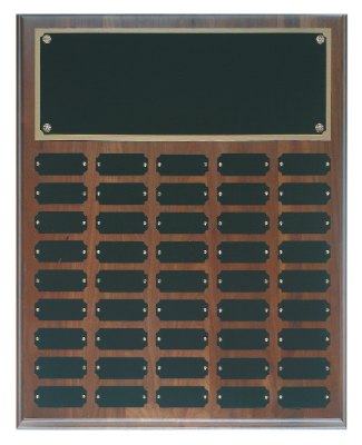 Engraved Genuine Walnut Perpetual Plaque - 16 x 20 in (45 plates)