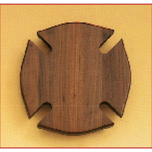 Engraved Airflyte American Walnut Maltese Cross Plaque