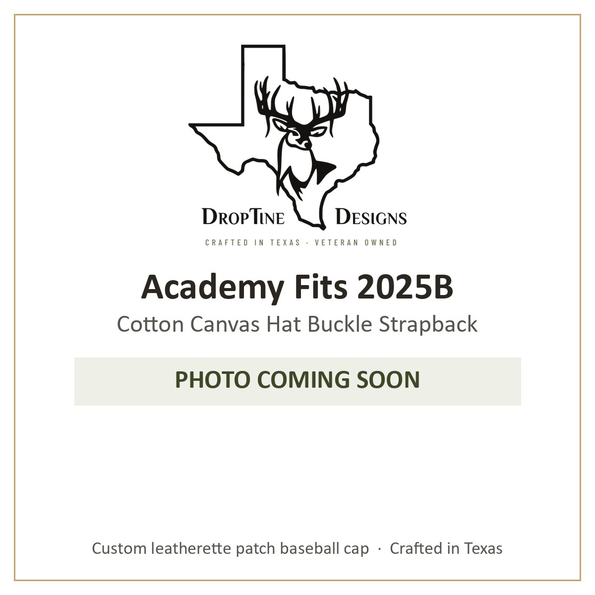 Photo coming soon: Academy Fits 2025B Cotton Canvas Hat Buckle Strapback