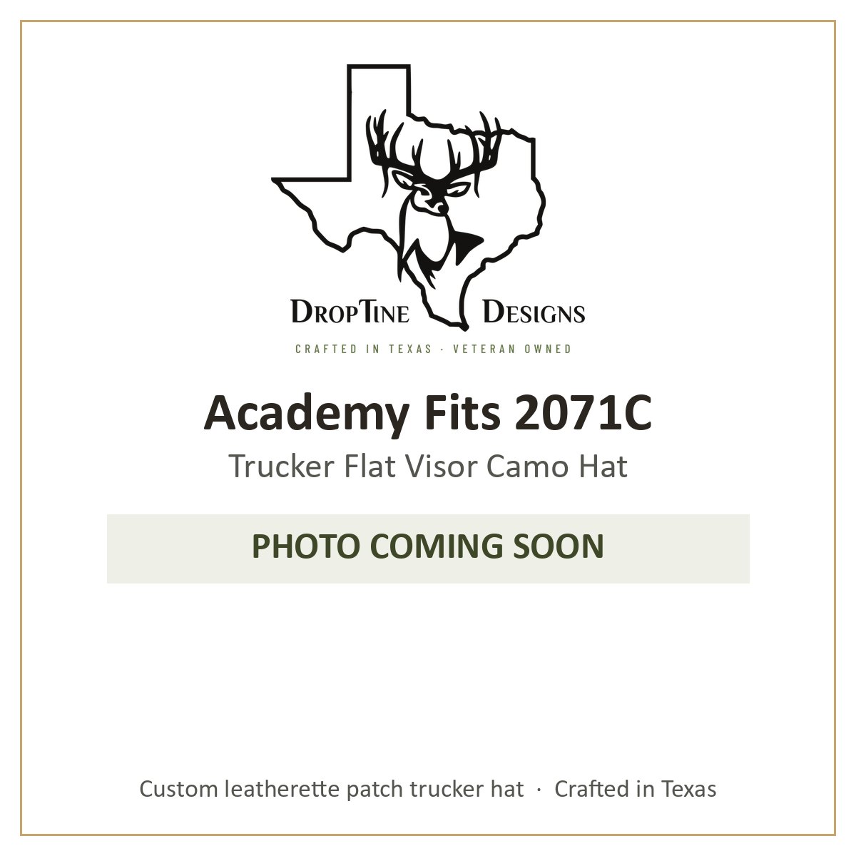 Photo coming soon: Academy Fits 2071C Trucker Flat Visor Camo Hat